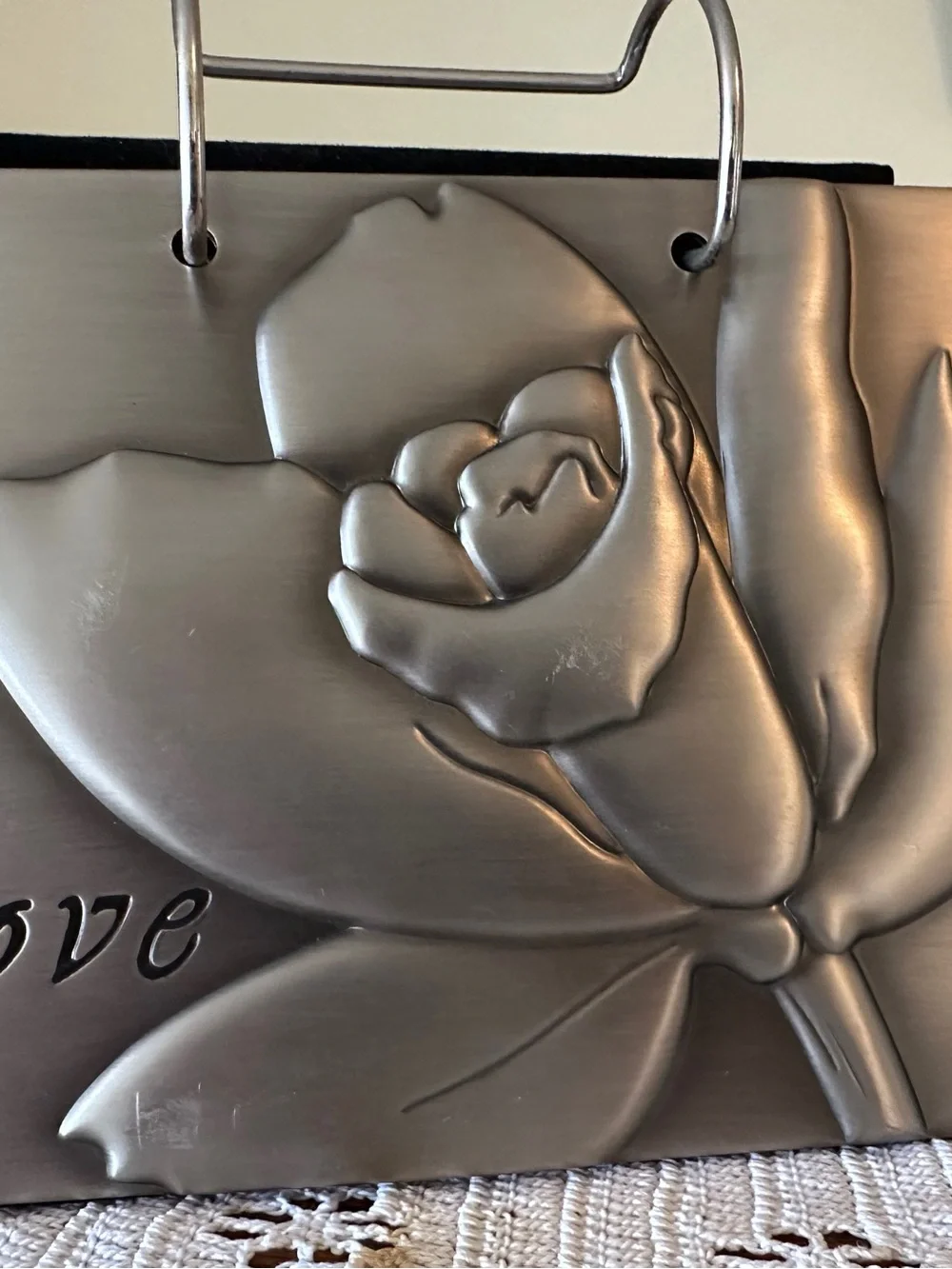 Malden Photo Album Silver Metal Rose Love Desktop Flip Stand